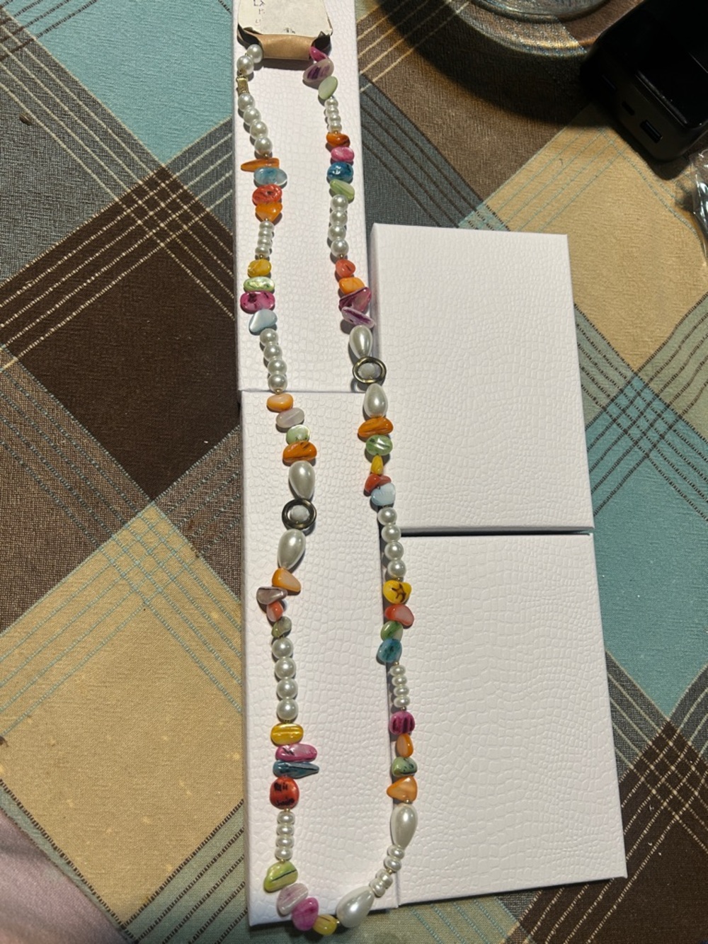 Colorful Mixed Bead Necklace with Pearlescent Accents